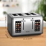 Mecity 4-Slice Touch Screen Stainless Steel Toaster