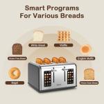 Mecity 4-Slice Touch Screen Stainless Steel Toaster