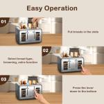 Mecity 4-Slice Touch Screen Stainless Steel Toaster