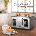 Mecity 4-Slice Touch Screen Stainless Steel Toaster