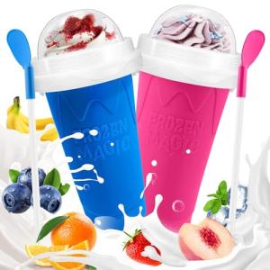Slushie Maker Cups 2-Pack with Lid and Straw