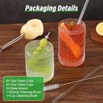 Vintage Glass Tumblers Set of 12 with Brush