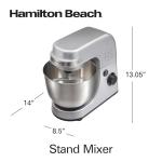 Hamilton Beach 4-Quart Electric Stand Mixer, Silver