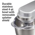 Hamilton Beach 4-Quart Electric Stand Mixer, Silver