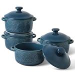 Set of 4 Mini Cocotte Casserole Dishes - Blue