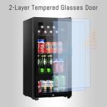 HAILANG Mini Beverage Refrigerator with Glass Door
