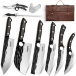 Huusk Hand Forged Chef Knife Set with Bag