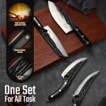 Huusk Hand Forged Chef Knife Set with Bag