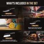 Huusk Hand Forged Chef Knife Set with Bag