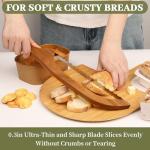 KORCCI 15.7" Serrated Bread Knife with Acacia Bowl