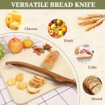 KORCCI 15.7" Serrated Bread Knife with Acacia Bowl