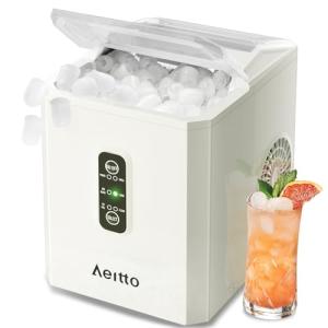 Aeitto 26lbs Countertop Ice Maker, Beige