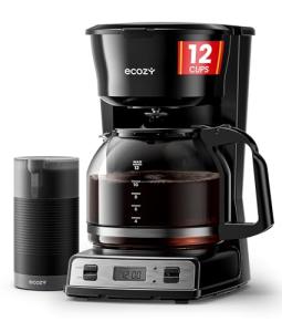 Ecozy 12-Cup Programmable Coffee Maker with Grinder