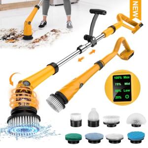 Electric Spin Scrubber with 8 Brush Attachments