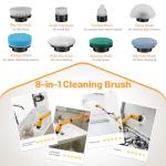Electric Spin Scrubber with 8 Brush Attachments