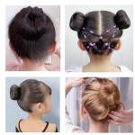 Mini Hair Bun Maker for Kids, 6 Pack
