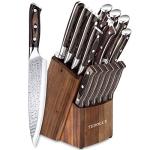 16-Piece Kitchen Knife Set with Sharpener and Block