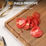 Acacia Wood Cutting Board with Juice Grooves