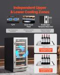 VEVOR 28-Bottle Dual Zone Wine Cooler