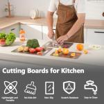 3-Piece Stainless Steel Black Cutting Board Set