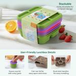 QQKO Retro Brown Bento Snack Box Set