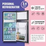 DEMULLER 2.4 Cu.Ft Small Freezer Refrigerator Silver