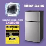 DEMULLER 2.4 Cu.Ft Small Freezer Refrigerator Silver