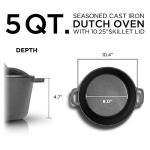 5 Quart Preseasoned Cast Iron Dutch Oven