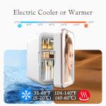 YLFU 6L Mini Fridge with LED Mirror Light