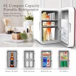 YLFU 6L Mini Fridge with LED Mirror Light