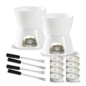 Mini Fondue Pot Set with Forks and Tealights