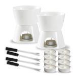 Mini Fondue Pot Set with Forks and Tealights