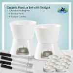 Mini Fondue Pot Set with Forks and Tealights
