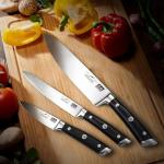 SHAN ZU 3-Piece German Knife Set with Wood Handles
