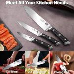 SHAN ZU 3-Piece German Knife Set with Wood Handles