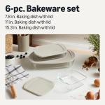 Amazon Basics 6-Piece Borosilicate Glass Bake Set