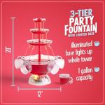 Nostalgia 3-Tier Party Fountain with LED Base