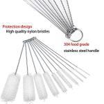 Nylon Straw Brush Set with 10 Diameter Sizes