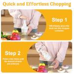 Manual Vegetable Chopper with Container and Stainless Steel Blades