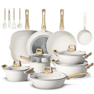 Bazova 25-Piece Non-Stick Ceramic Cookware Set