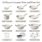 Bazova 25-Piece Non-Stick Ceramic Cookware Set