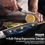 Huusk 3-Inch Damascus Paring Knife with Wooden Handle