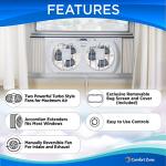 Comfort Zone 9-Inch Twin Window Fan with Reversible Airflow