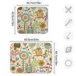 Owl and Flower Printed Absorbent Dish Drying Mat