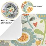 Owl and Flower Printed Absorbent Dish Drying Mat