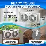 Comfort Zone 9-Inch Twin Window Fan with Reversible Airflow