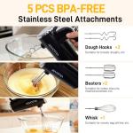 Electric Hand Mixer with LCD Display and Storage