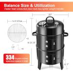 RYHOFOUD 19-Inch Charcoal Smoker Grill for BBQ