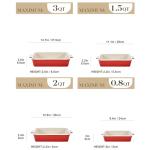 MALACASA Red Porcelain Bakeware Set of 4