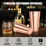 Rose Gold Cocktail Shaker Set with Recipe Guide